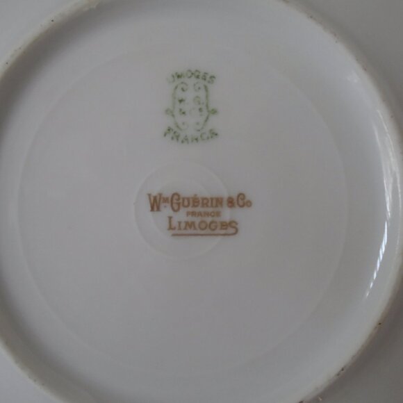 Antique William Guerin & Co Limoges "GUE23" "Blue Devil" Salad Bread Plates Set - Picture 7 of 7